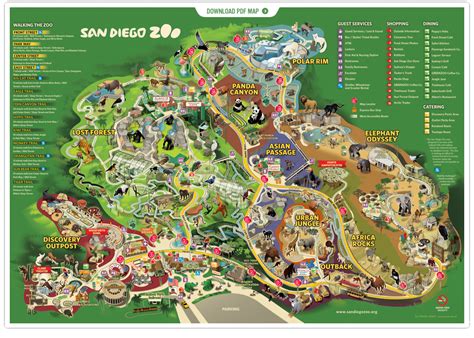 Map of San Diego Zoo